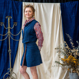 Reversible Waist Coat – Dark Indigo/Blue & Orange Waffle