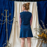 Reversible Wrap Skirt – Dark Indigo/Blue & Orange Waffle