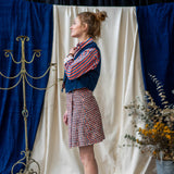 Reversible Wrap Skirt – Dark Indigo/Blue & Orange Waffle