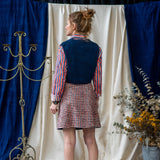 Reversible Wrap Skirt – Dark Indigo/Blue & Orange Waffle