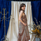 Print Nepalese Skirt – Teal & Orange Waffle