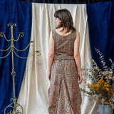 Print Nepalese Skirt – Teal & Orange Waffle