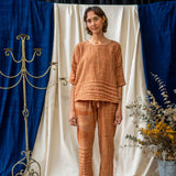 Half Sleeve Shirt - Rust Mixed Weave Khadi