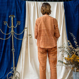 Half Sleeve Shirt - Rust Mixed Weave Khadi