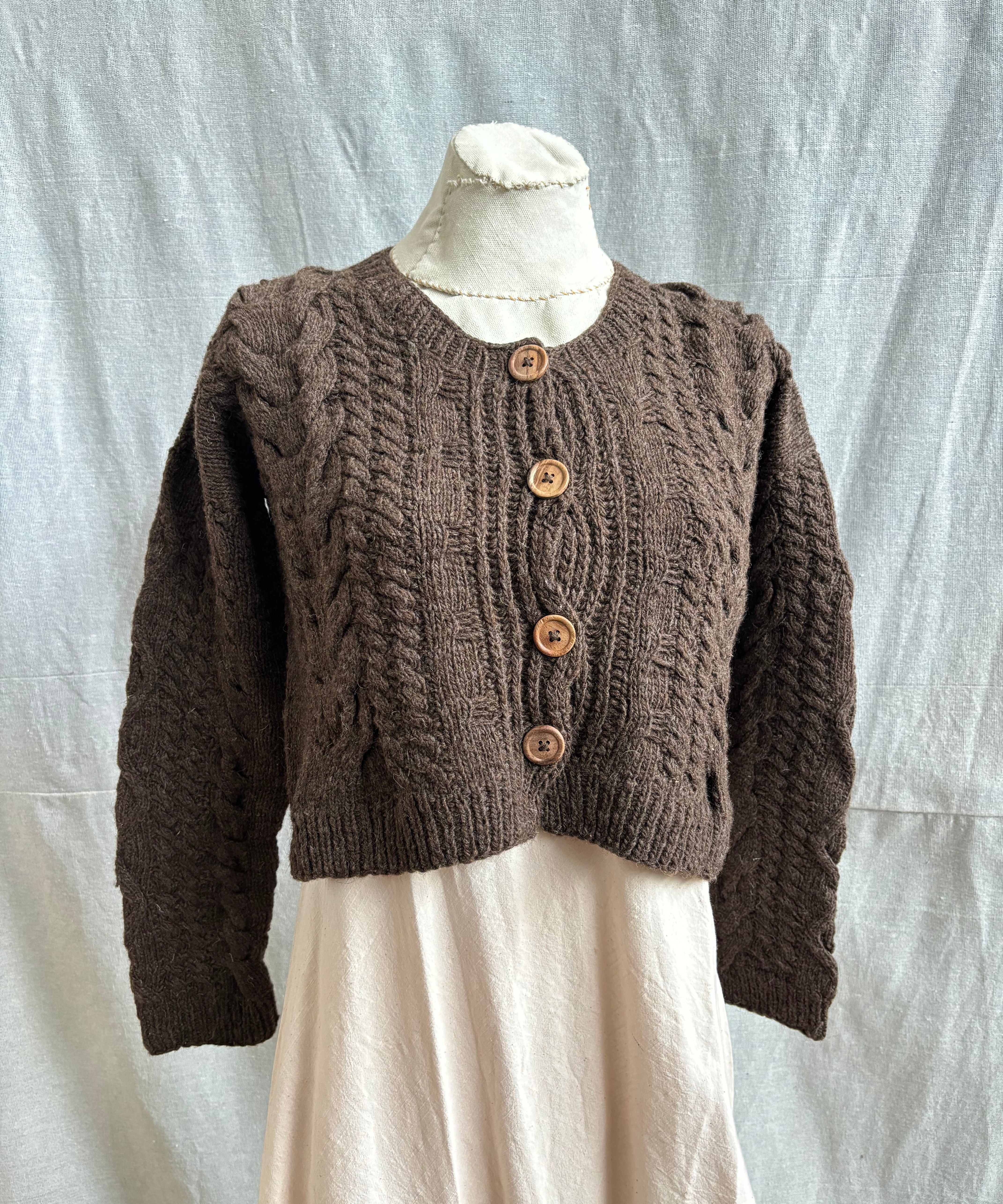 Crop Cable Cardigan