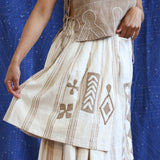 Layered Pleated Midi Skirt