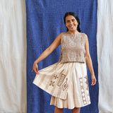 Layered Pleated Midi Skirt