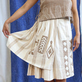 Layered Pleated Midi Skirt