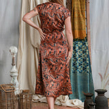 Ajrakh Cap Sleeve Long Dress