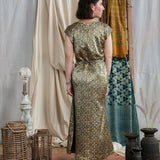 Ajrakh Cap Sleeve Long Dress