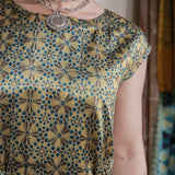 Ajrakh Cap Sleeve Long Dress