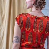 Ajrakh Cap Sleeve Long Dress