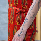 Ajrakh Cap Sleeve Long Dress