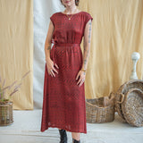 Ajrakh Cap Sleeve Long Dress