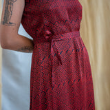 Ajrakh Cap Sleeve Long Dress