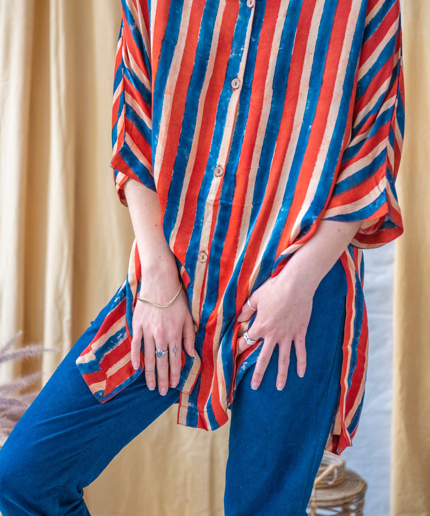 Clamp Dyed Oversized Shirt