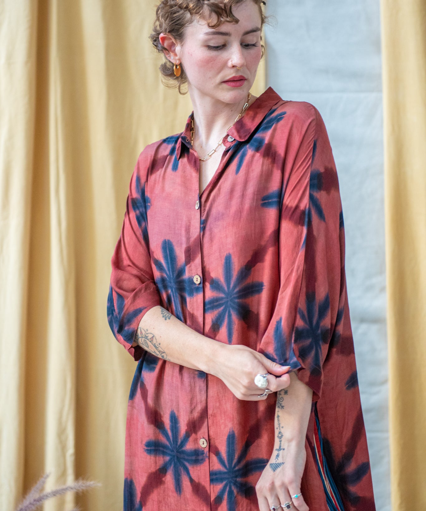 Clamp Dyed Oversized Shirt