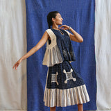 Patched Tie-Up Skirt