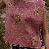 Embroidered Tank Tie Top