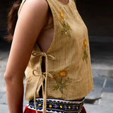 Embroidered Tank Tie Top