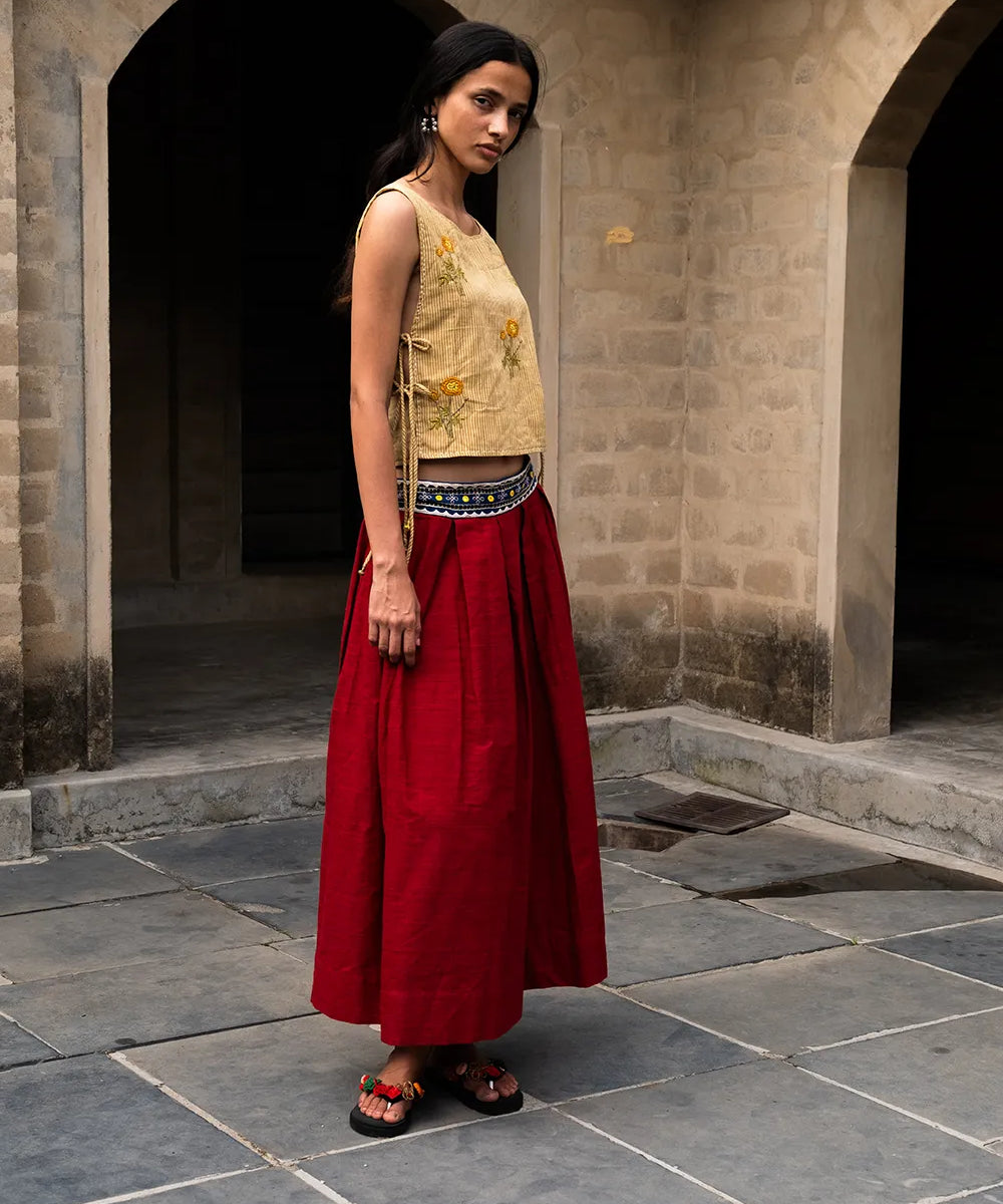 Embroidered Tank Tie Top