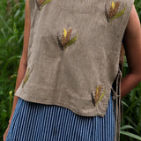 Embroidered Tank Tie Top