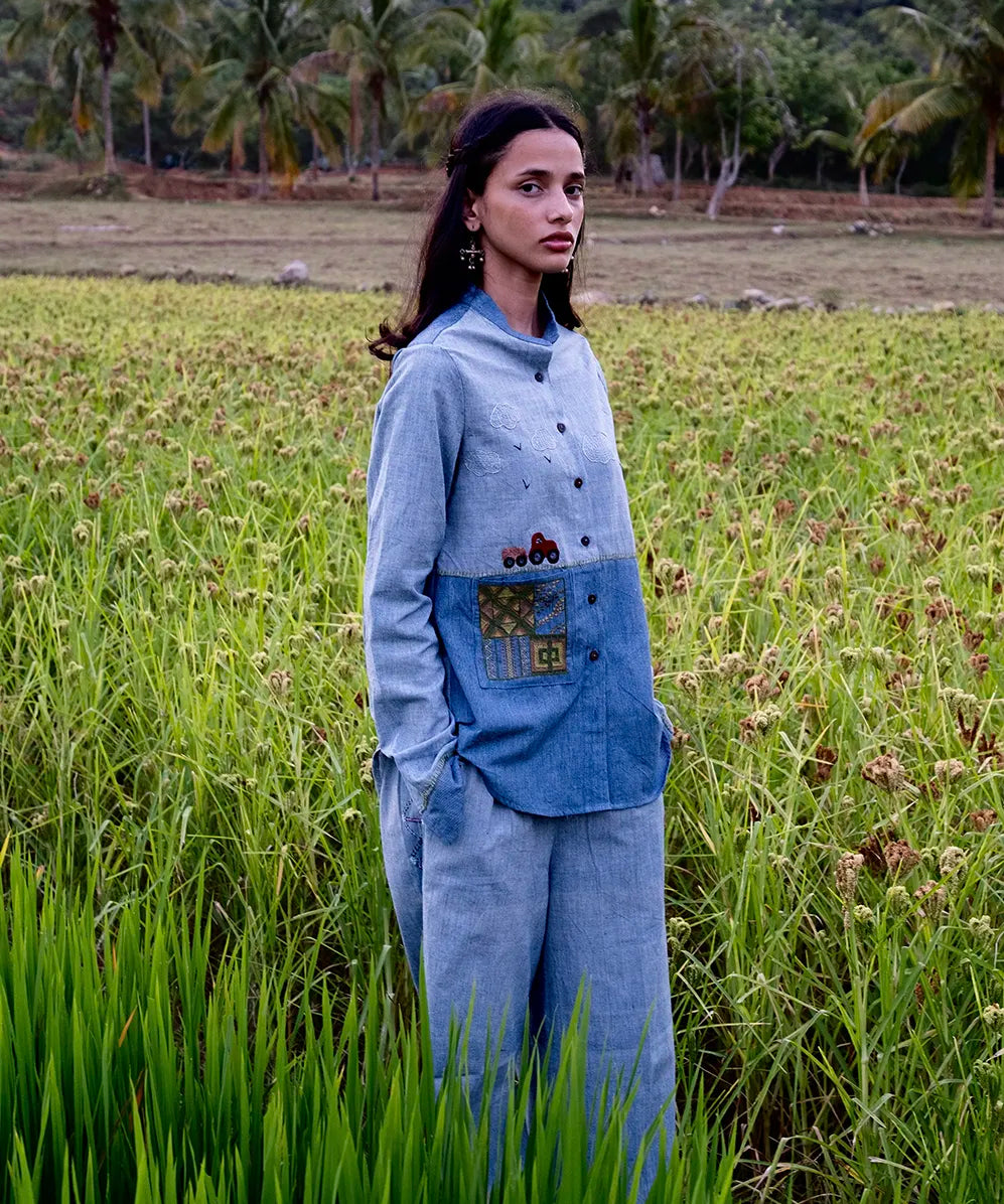 Long Sleeve Flat Collar Shirt