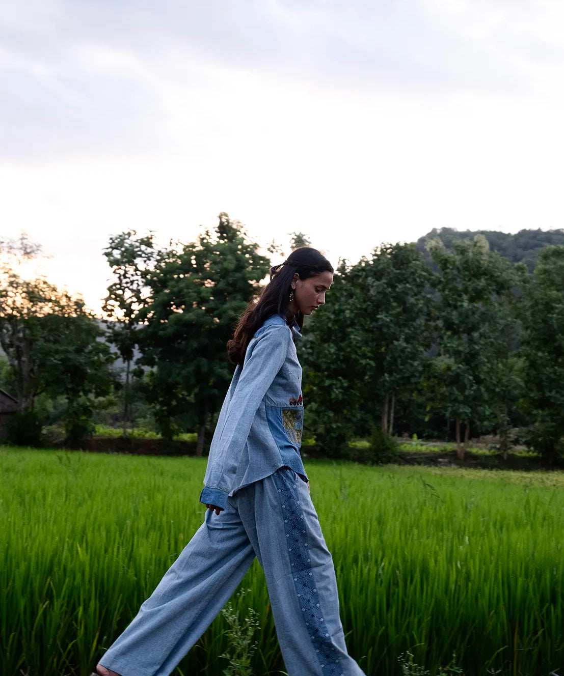 Side Panelled Flared Pants