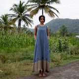 Sleeveless Wide Border Long Dress