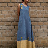 Sleeveless Wide Border Long Dress