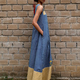 Sleeveless Wide Border Long Dress