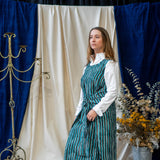 Print Wrap Dress – Teal & Black Stripe