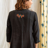 Round Neck Yoke Cotton Dress