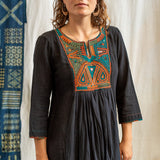 Round Neck Yoke Cotton Dress