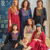 V Neck Yoke Cotton Dress