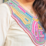 V Neck Yoke Cotton Dress