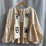Embroidered Pleated Jacket