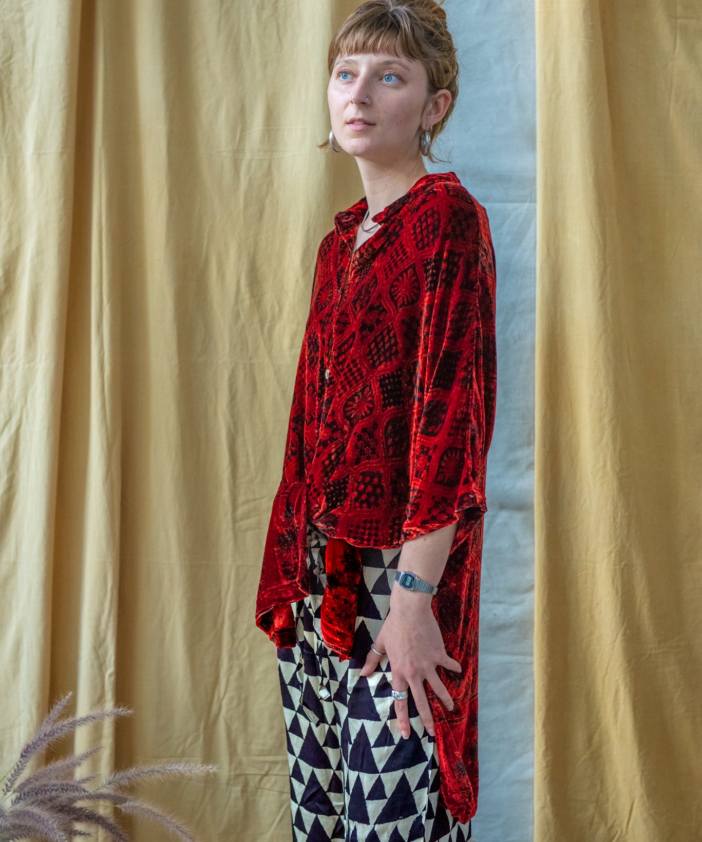 Velvet Oversized Shirt