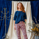 Tailored Pants – Blue & Orange Stripe