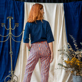 Tailored Pants – Blue & Orange Stripe