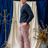Tailored Pants – Blue & Orange Stripe