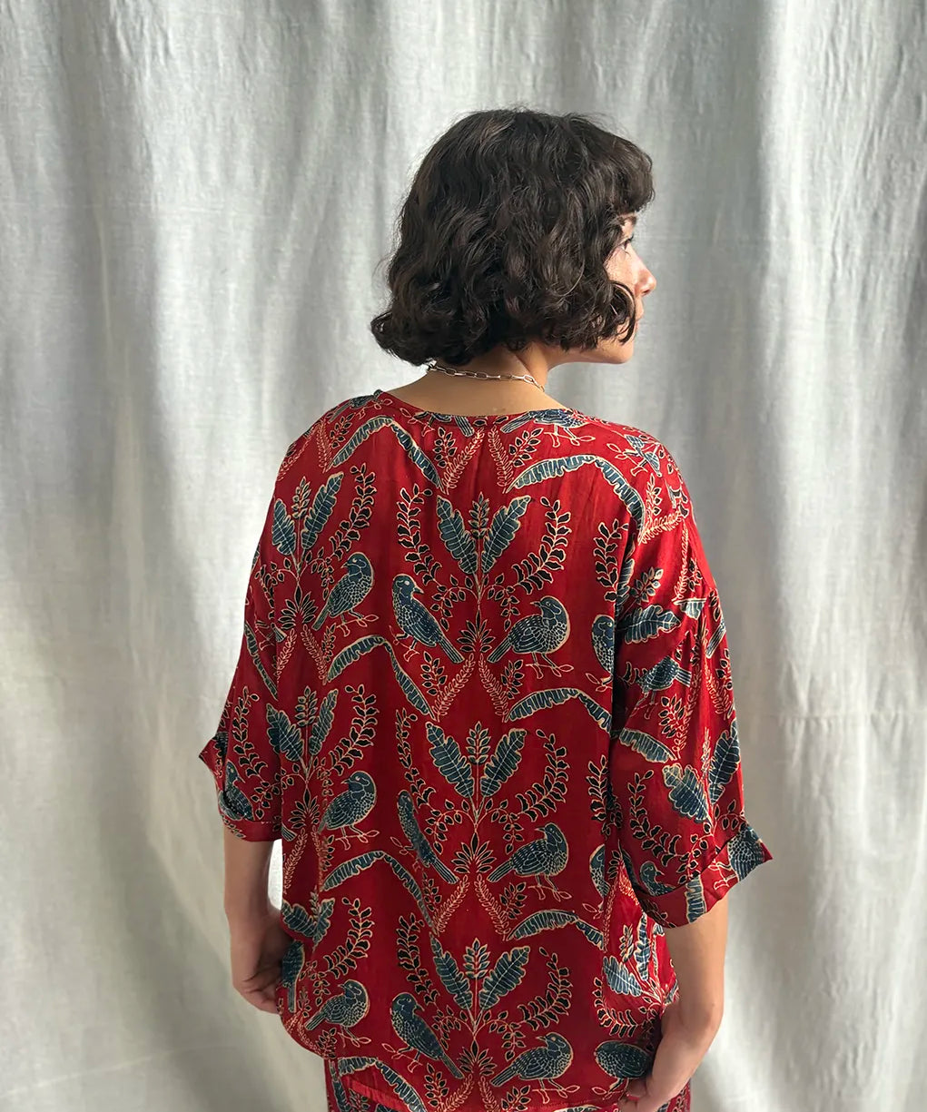 Ajrakh Half Sleeve Top