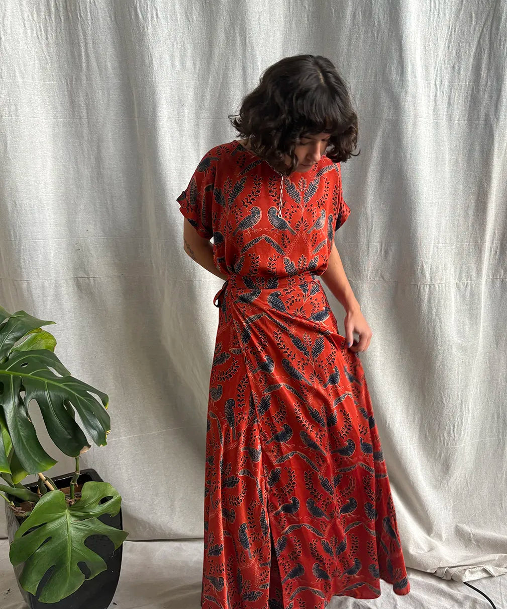 Ajrakh Maxi Wrap Skirt