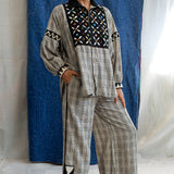 Embroidered Wide Yoke Shirt