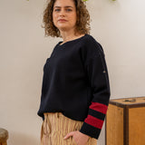 3/4 sleeves Mariniere Jumper – Navy/Red