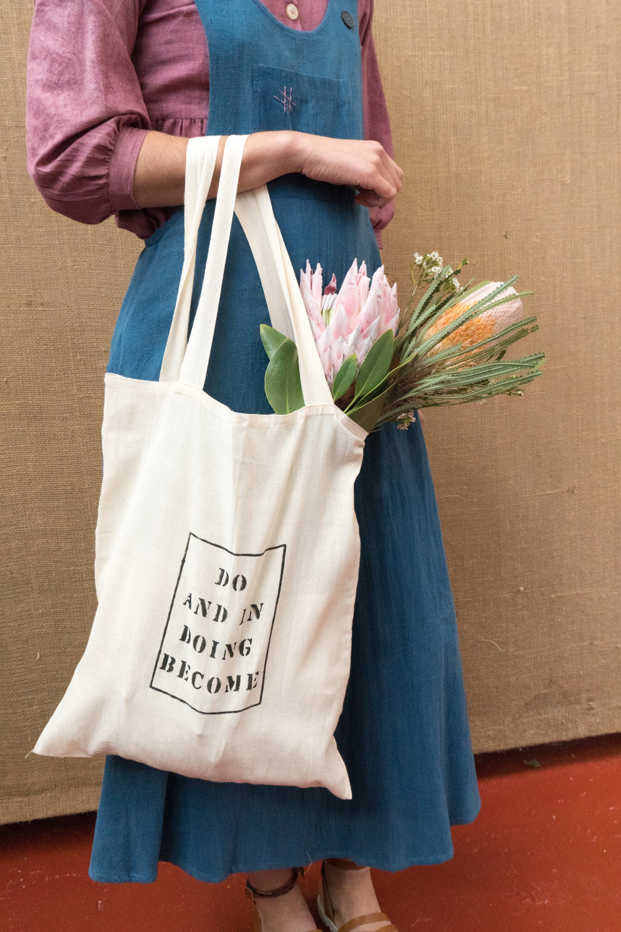 Handloom Tote Bag - Do And In Doing Become-Accessories-The ANJELMS Project