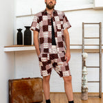 Men Shorts - Black/White Print Patchwork-Men-The ANJELMS Project
