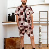 Men Shorts - Black/White Print Patchwork-Men-The ANJELMS Project