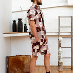 Men Shorts - Black/White Print Patchwork-Men-The ANJELMS Project