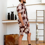 Men Shorts - Black/White Print Patchwork-Men-The ANJELMS Project